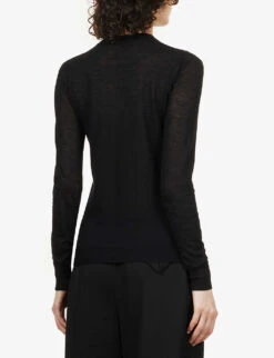 Joseph Cashair Regular-fit Cashmere-knit Jumper -Ted Bakee Clothing Shop R03900696 BLACK ALT03