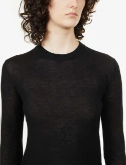 Joseph Cashair Regular-fit Cashmere-knit Jumper -Ted Bakee Clothing Shop R03900696 BLACK ALT04