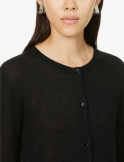 Joseph Cashair Regular-fit Cashmere Cardigan -Ted Bakee Clothing Shop R03900702 BLACK ALT04