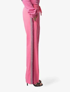 Zadig & Voltaire Pomy Side-stripe Woven Jogging Bottoms -Ted Bakee Clothing Shop R03909524 RUBBER ALT02