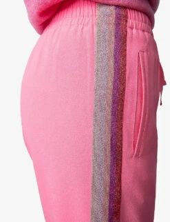 Zadig & Voltaire Pomy Side-stripe Woven Jogging Bottoms -Ted Bakee Clothing Shop R03909524 RUBBER ALT04