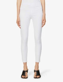 Spanx Jean-ish Mid-rise Stretch Cotton-blend Leggings -Ted Bakee Clothing Shop R03912151 WHITE ALT02