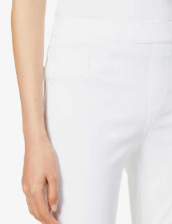 Spanx Jean-ish Mid-rise Stretch Cotton-blend Leggings -Ted Bakee Clothing Shop R03912151 WHITE ALT04