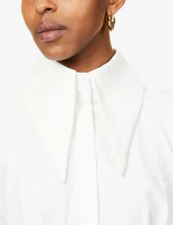 Oversized-collar Crepe Mini Dress -Ted Bakee Clothing Shop R03913527 WHITE ALT04