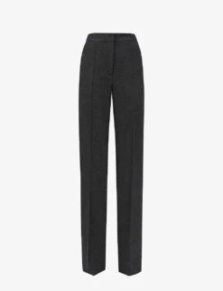Reiss Iria Pinched-seams Wide-leg High-rise Stretch-woven Trousers