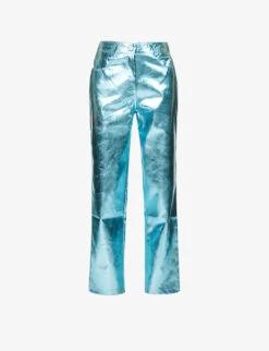 Lupe Straight-leg High-rise Faux-leather Trousers