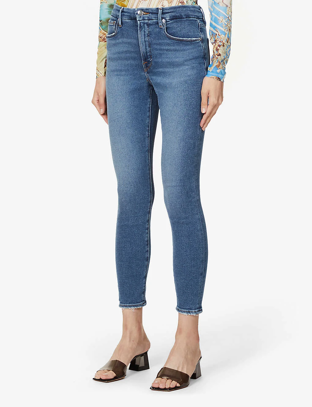 GOOD AMERICAN Good Legs Cropped Slim-leg Mid-rise Stretch-denim Jeans 3 GOOD AMERICAN Good Legs Cropped Slim-leg Mid-rise Stretch-denim Jeans - Image 3