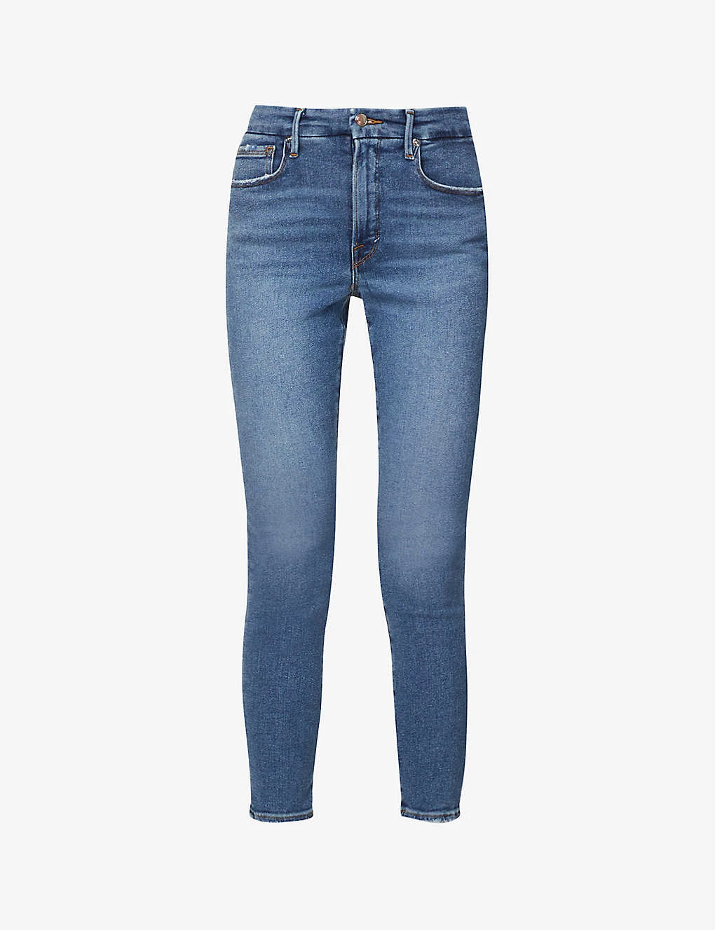 GOOD AMERICAN Good Legs Cropped Slim-leg Mid-rise Stretch-denim Jeans 1 GOOD AMERICAN Good Legs Cropped Slim-leg Mid-rise Stretch-denim Jeans