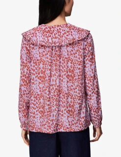 Whistles Summer Cheetah-print Woven Top -Ted Bakee Clothing Shop R03958300 MULTICOLOURED ALT03