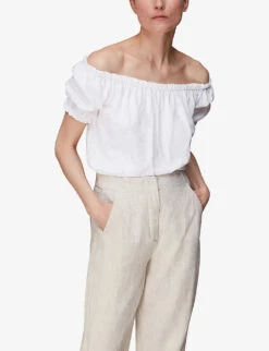 Whistles Ruffled Cotton Top 7 Whistles Ruffled Cotton Top -Ted Bakee Clothing Shop R03958302 WHITE ALT02