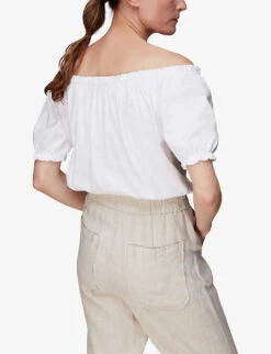 Whistles Ruffled Cotton Top 8 Whistles Ruffled Cotton Top -Ted Bakee Clothing Shop R03958302 WHITE ALT03