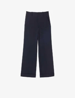 Sandro Piano Wide-leg High-rise Stretch-woven Trousers