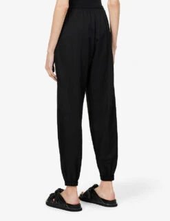 Joseph Taio High-rise Silk And Cotton-blend Trousers -Ted Bakee Clothing Shop R03963514 BLACK ALT03