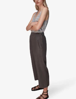 Whistles Relaxed-fit Cropped Linen Trousers -Ted Bakee Clothing Shop R03967501 ALT02