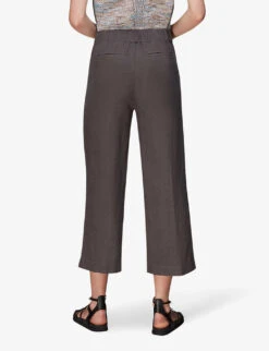 Whistles Relaxed-fit Cropped Linen Trousers -Ted Bakee Clothing Shop R03967501 ALT03