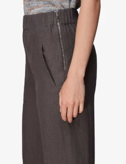 Whistles Relaxed-fit Cropped Linen Trousers -Ted Bakee Clothing Shop R03967501 ALT04