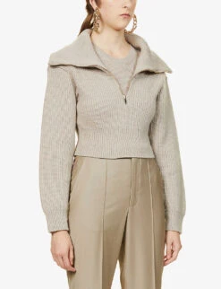 Jacquemus La Maille Risoul Cropped Wool Jumper -Ted Bakee Clothing Shop R03972592 LIGHTBROWN ALT02