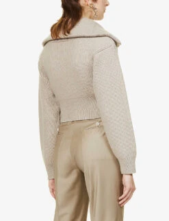 Jacquemus La Maille Risoul Cropped Wool Jumper -Ted Bakee Clothing Shop R03972592 LIGHTBROWN ALT03