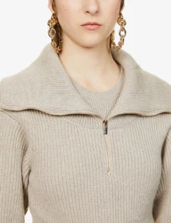 Jacquemus La Maille Risoul Cropped Wool Jumper -Ted Bakee Clothing Shop R03972592 LIGHTBROWN ALT04