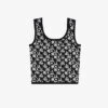 THE KOOPLES Logo-pattern Cropped Stretch-knit Vest Top