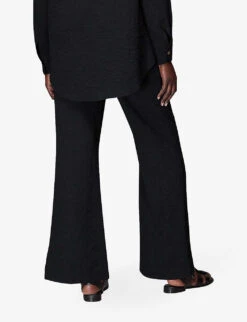 Whistles Luna Textured Stretch-woven Trousers -Ted Bakee Clothing Shop R03977504 BLACK ALT03