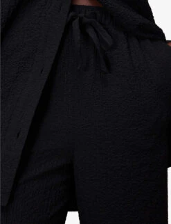 Whistles Luna Textured Stretch-woven Trousers -Ted Bakee Clothing Shop R03977504 BLACK ALT04