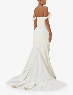 Delphine Sleeveless Satin Maxi Dress 8 Delphine Sleeveless Satin Maxi Dress -Ted Bakee Clothing Shop R03998257 IVORY ALT03