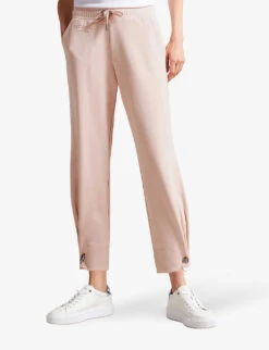 Ted Baker Orthon Logo-embossed Mid-rise Stretch-woven Jogging Bottoms -Ted Bakee Clothing Shop R04000411 DUSKYPINK ALT02