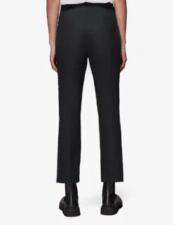 Whistles Gracy Flared-leg Mid-rise Stretch-cotton Trousers -Ted Bakee Clothing Shop R04004974 BLACK ALT03