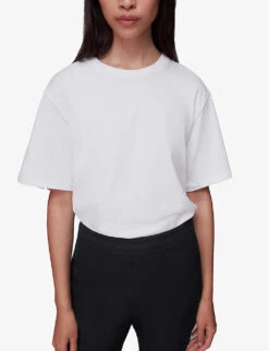 Whistles Gracy Flared-leg Mid-rise Stretch-cotton Trousers -Ted Bakee Clothing Shop R04004974 BLACK ALT04