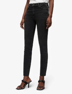 AllSaints Miller Faded Skinny Mid-rise Stretch-denim Jeans -Ted Bakee Clothing Shop R04009300 WASHEDBLACK ALT02