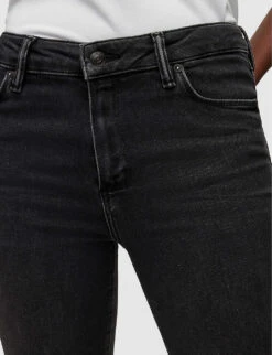 AllSaints Miller Faded Skinny Mid-rise Stretch-denim Jeans -Ted Bakee Clothing Shop R04009300 WASHEDBLACK ALT04