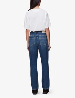 Whistles Straight-leg Low-rise Faded Jeans -Ted Bakee Clothing Shop R04044619 BLUE ALT03