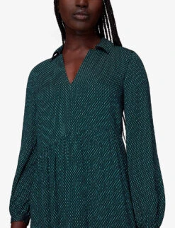 Whistles Vertical-dash Print Woven Trapeze Midi Dress -Ted Bakee Clothing Shop R04055746 MULTICOLOURED ALT02