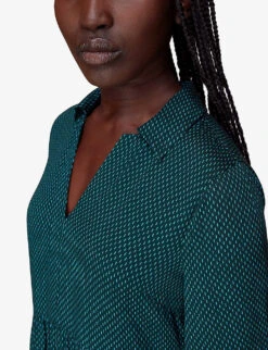 Whistles Vertical-dash Print Woven Trapeze Midi Dress -Ted Bakee Clothing Shop R04055746 MULTICOLOURED ALT04