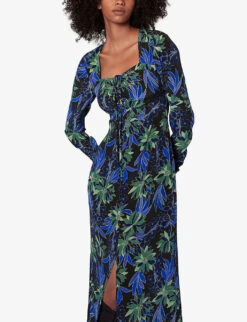 Whistles Scaling Blossom Patterned Silk Dress -Ted Bakee Clothing Shop R04056791 MULTICOLOURED ALT02