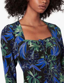 Whistles Scaling Blossom Patterned Silk Dress -Ted Bakee Clothing Shop R04056791 MULTICOLOURED ALT04