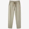Drawstring-waist Relaxed-fit Straight-leg Mid-rise Organic-cotton Trousers
