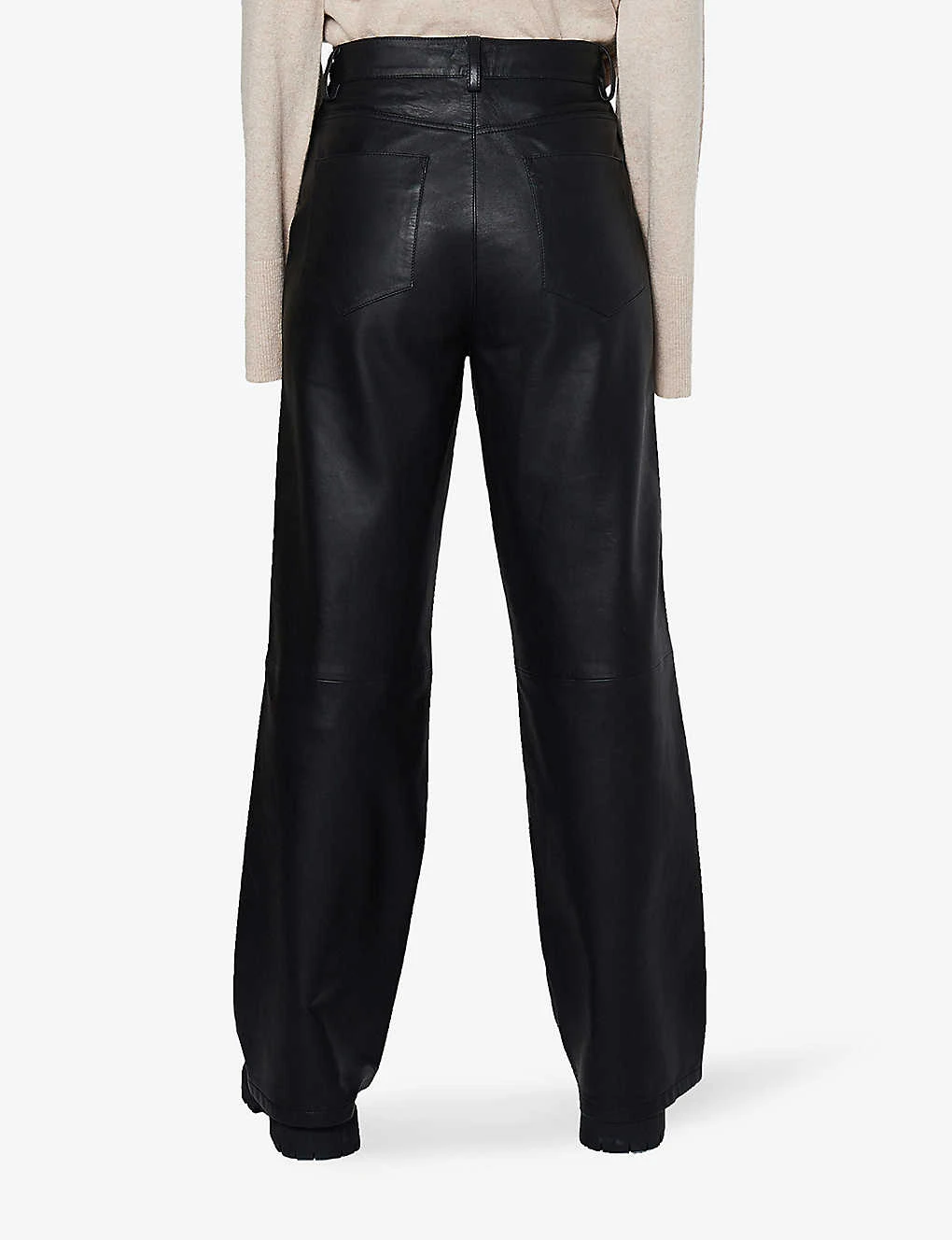 Gellar High-rise Straight-leg Leather Trousers 4 Gellar High-rise Straight-leg Leather Trousers - Image 4