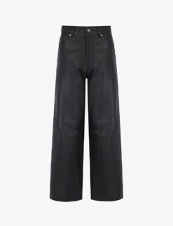 Gellar High-rise Straight-leg Leather Trousers