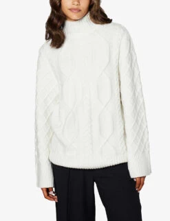 Geon Oversized Recycled Polyester-blend Knitted Jumper -Ted Bakee Clothing Shop R04061050 IVORY ALT02