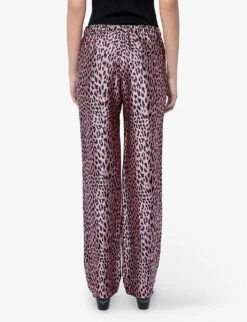 Zadig & Voltaire Pomy Leopard-print Drawstring-waist Trousers 8 Zadig & Voltaire Pomy Leopard-print Drawstring-waist Trousers -Ted Bakee Clothing Shop R04061448 ROSE ALT03