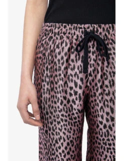 Zadig & Voltaire Pomy Leopard-print Drawstring-waist Trousers 9 Zadig & Voltaire Pomy Leopard-print Drawstring-waist Trousers -Ted Bakee Clothing Shop R04061448 ROSE ALT04