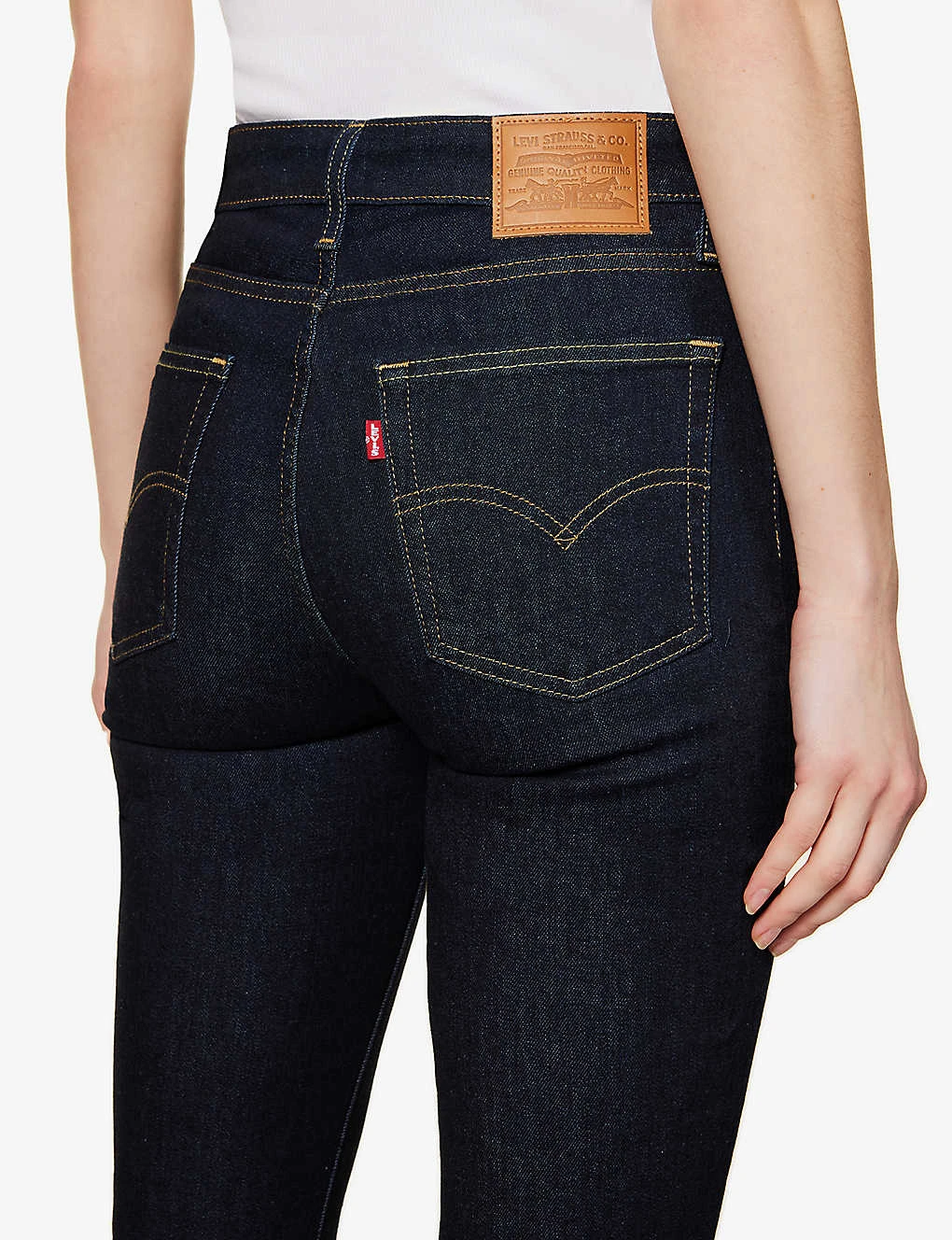 Levis 721 Contrast-stitch Tapered High-rise Stretch-denim Jeans 6 Levis 721 Contrast-stitch Tapered High-rise Stretch-denim Jeans - Image 6