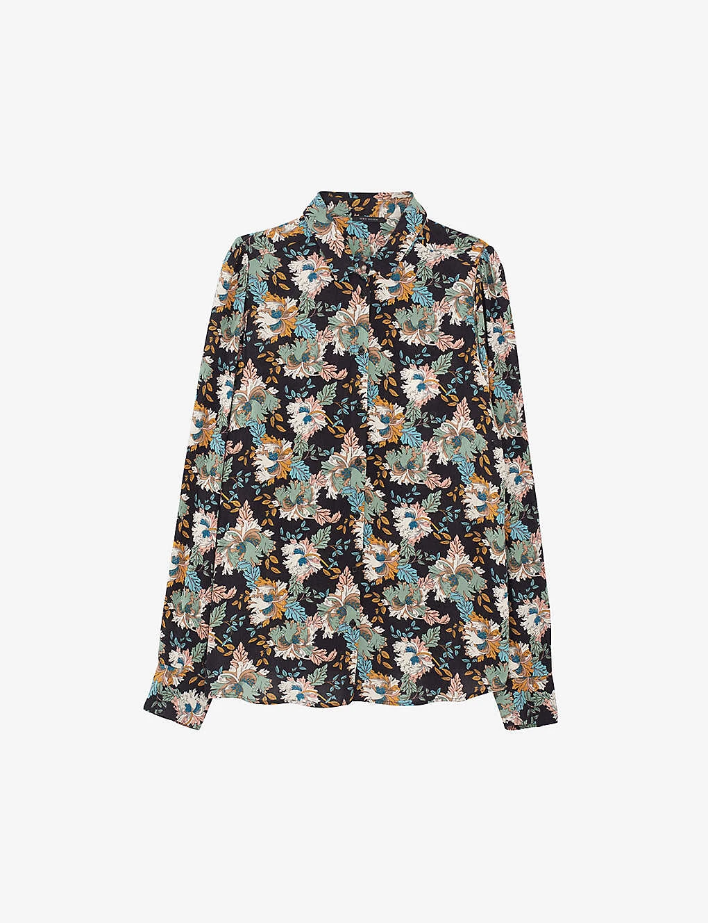 Ikks Long-sleeve Floral-print Crepe Shirt 1 Ikks Long-sleeve Floral-print Crepe Shirt