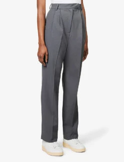 Bea Straight-leg High-rise Woven Trousers -Ted Bakee Clothing Shop R04066620 CHARCOAL ALT02