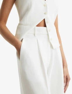 Reiss Tatum Wide-leg Crepe Trousers 9 Reiss Tatum Wide-leg Crepe Trousers -Ted Bakee Clothing Shop R04068059 WHITE ALT04