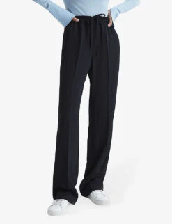 Reiss Hailey Wide-leg High-rise Woven Trousers -Ted Bakee Clothing Shop R04068069 NAVY ALT02