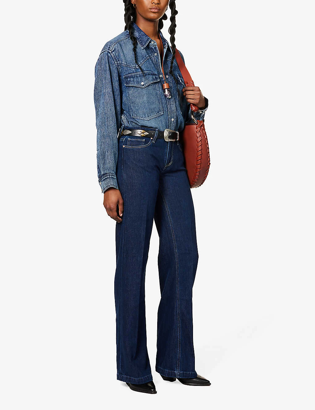 Paige Sonja High-rise Wide-leg Cotton-blend Jeans 2 Paige Sonja High-rise Wide-leg Cotton-blend Jeans - Image 2