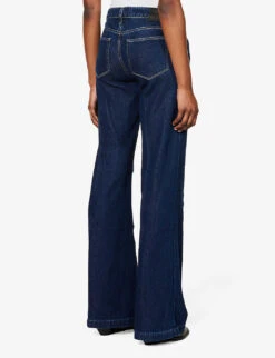 Paige Sonja High-rise Wide-leg Cotton-blend Jeans 10 Paige Sonja High-rise Wide-leg Cotton-blend Jeans -Ted Bakee Clothing Shop R04069701 MICHIRU ALT03